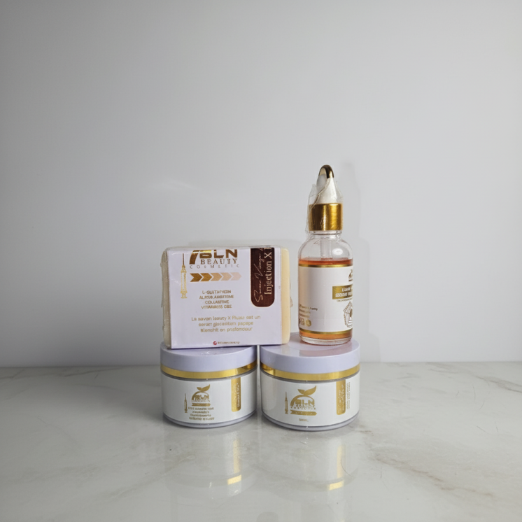 Kit Visage LUXURY INJECTION PLUS+ : Le Protocole 4-en-1 Teint Parfait avec sérum rose
